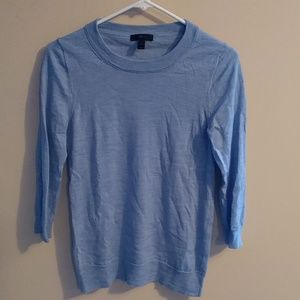J. Crew blue Tippi Sweater three-quarter sleeves